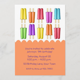 Colourful Popsicles Invitation