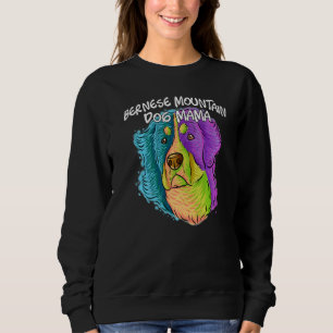 Colourful Portrait Bernese Mountain Dog Mum Mother Sweatshirt
