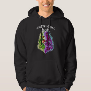 Colourful Portrait Cocker Spaniel Dog Mum Mother's Hoodie