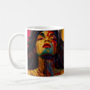 Colourful portrait female coffee mug