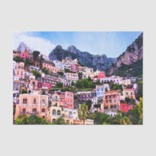 Colourful Positano, Italy Decoupage Tissue Paper