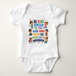 Colourful Positive Cartoon Children Design Baby Bodysuit