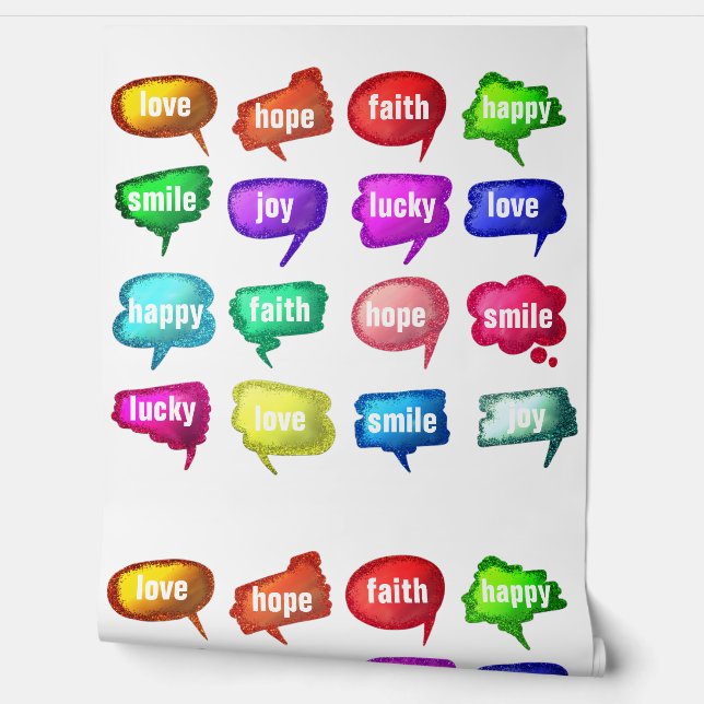 Colourful Positive Thinking Text Wallpaper (Unrolling)