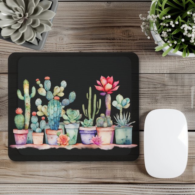 Colourful Potted Cacti And Succulents  Mouse Pad (Creator Uploaded)