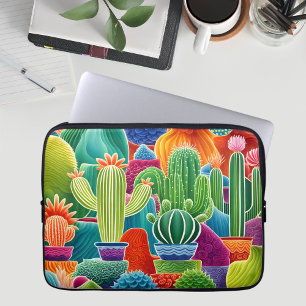 Colourful Potted Cacti  Laptop Sleeve
