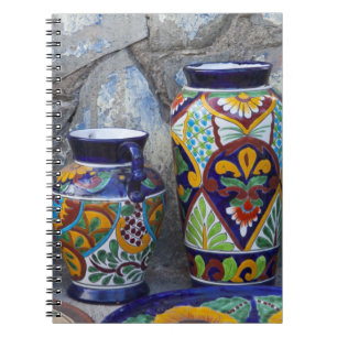Colourful pottery for sale in downtown Loreto, Notebook