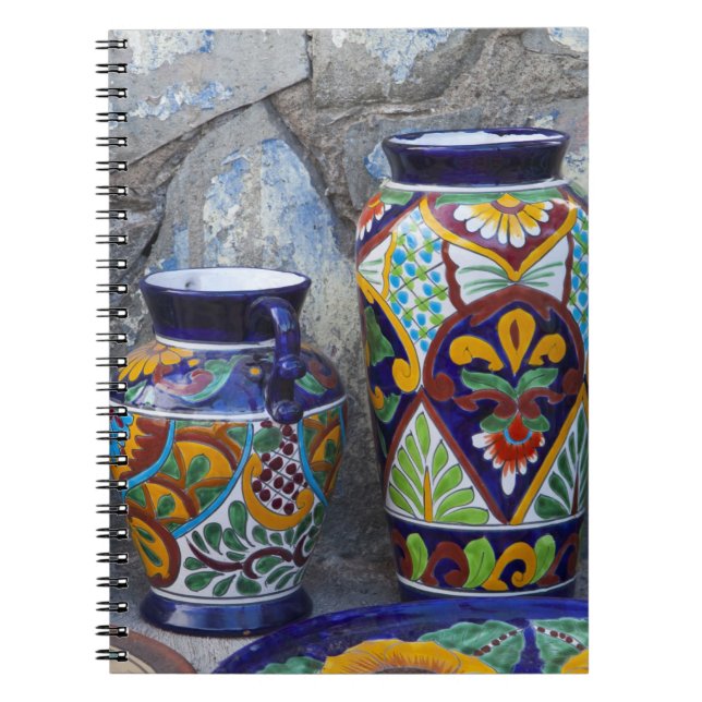 Colourful pottery for sale in downtown Loreto, Notebook (Front)