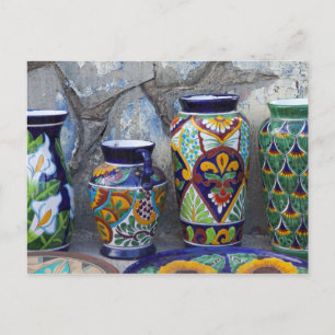 Colourful pottery for sale in downtown Loreto, Postcard