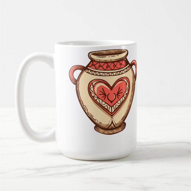 Colourful Pottery I Aesthetic Pottery Coffee Mug (Left)