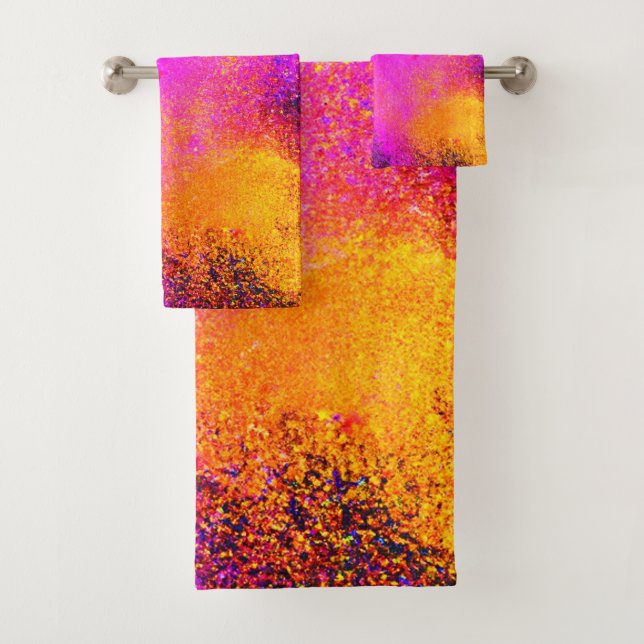 Colourful Powder Eruption Bath Towel Set (Insitu)