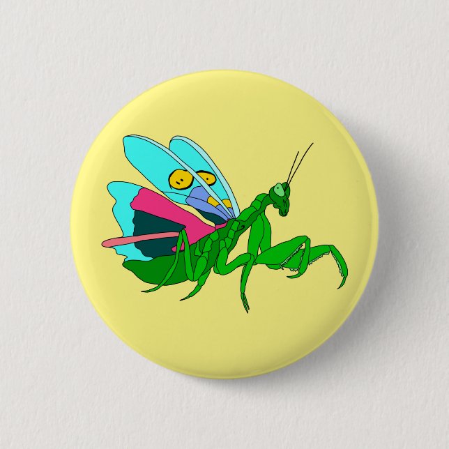 Colourful Praying Mantis 6 Cm Round Badge (Front)