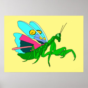 Colourful Praying Mantis Poster