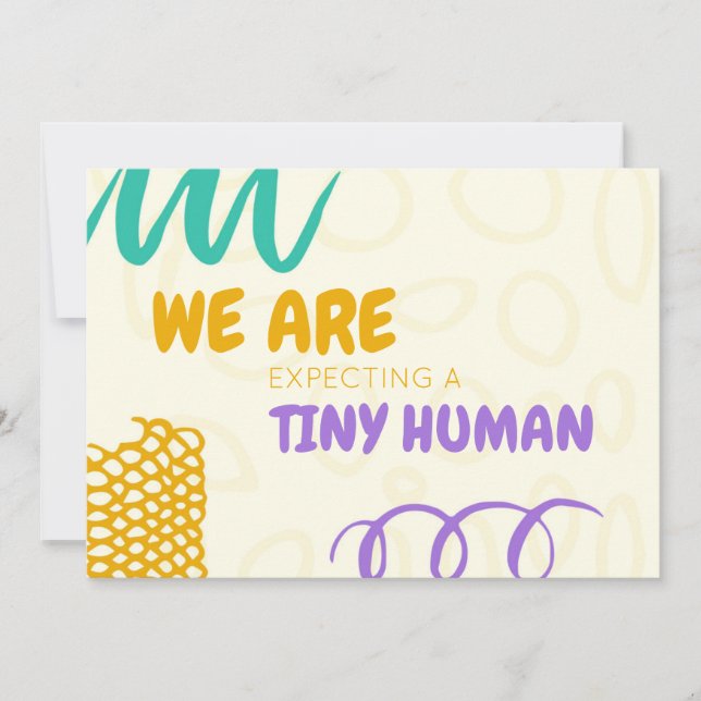 Colourful Pregnancy Announcement Card (Front)