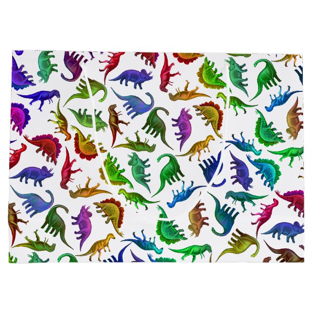 Colourful Prehistoric Dinosaurs Gift Bag (Back)