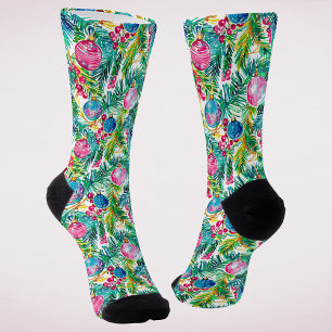 Colourful Preppy Christmas Decorations Socks