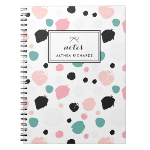 Colourful Preppy Ink Pattern Personalised Notebook