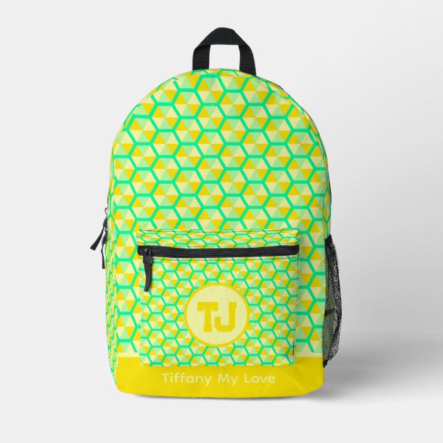 Colourful Preschool High School Personalised Backp Printed Backpack (Front)