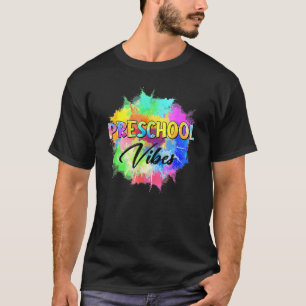 Colourful Preschool Vibes Teacher Student Back To T-Shirt