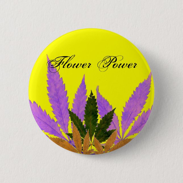 Colourful Pressed Leaves Flower Power 6 Cm Round Badge (Front)