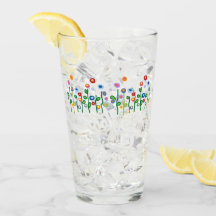 Colourful pretty arty flower border