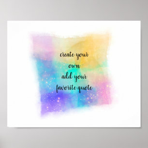 colourful pretty elegant watercolor add a quote r poster