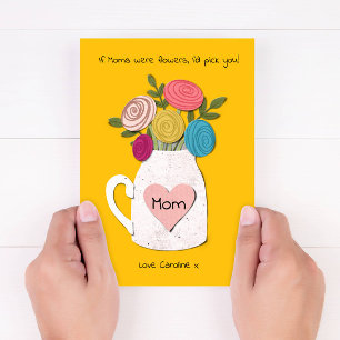 Colourful Pretty Floral Jug Mother’s Day  Card