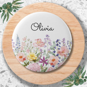 Colourful Pretty Flowers Floral Garden Personalise 6 Cm Round Badge