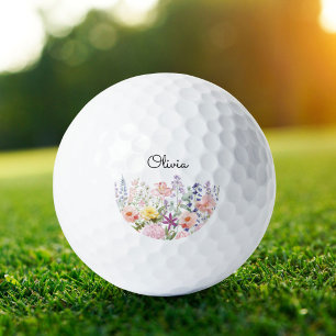 Colourful Pretty Flowers Floral Garden Personalise Golf Balls