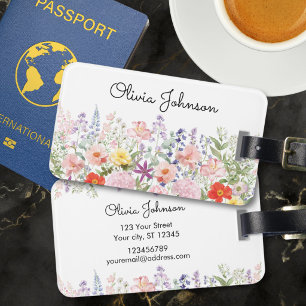 Colourful Pretty Flowers Floral Garden Personalise Luggage Tag