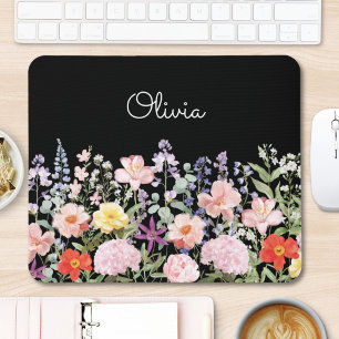 Colourful Pretty Flowers Floral Garden Personalise Mouse Pad