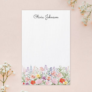 Colourful Pretty Flowers Floral Garden Personalise Stationery