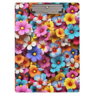Colourful Pretty Flowers Pattern-20240 Clipboard