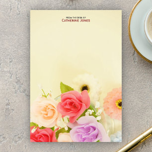 Colourful Pretty Flowers   Personalised Floral Post-it Notes