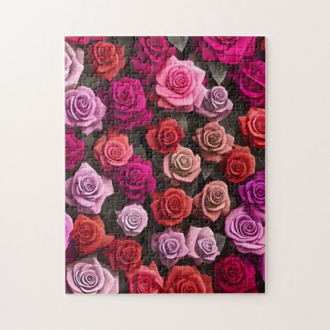 Colourful Pretty Roses Assorted Colours Jigsaw Puzzle (Vertical)