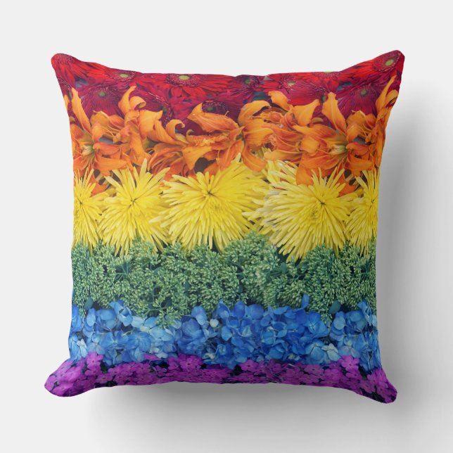 Colourful Pride Flower Collection Throw Pillow (Front)