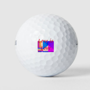 Colourful pride month gay LGBTQ love add name  tex Golf Balls