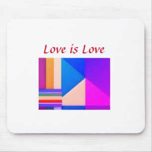 Colourful pride month gay LGBTQ love add name tex Mouse Pad