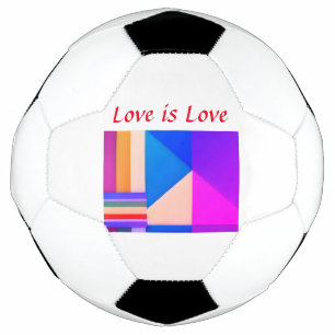 Colourful pride month gay LGBTQ love add name tex Soccer Ball
