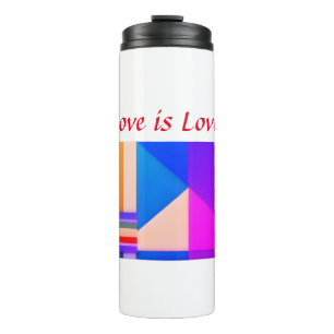 Colourful pride month gay LGBTQ love add name tex Thermal Tumbler