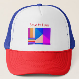 Colourful pride month gay LGBTQ love add name  tex Trucker Hat