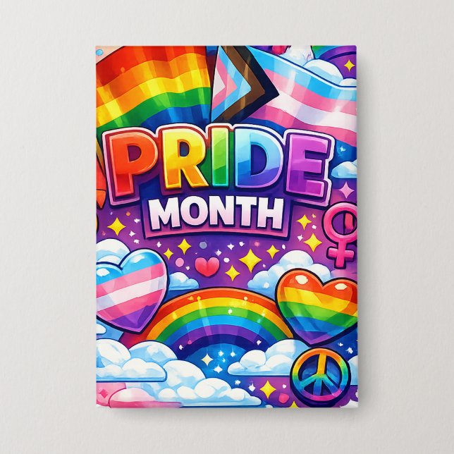 Colourful Pride Month Rainbow and Unicorn Art  (Front)