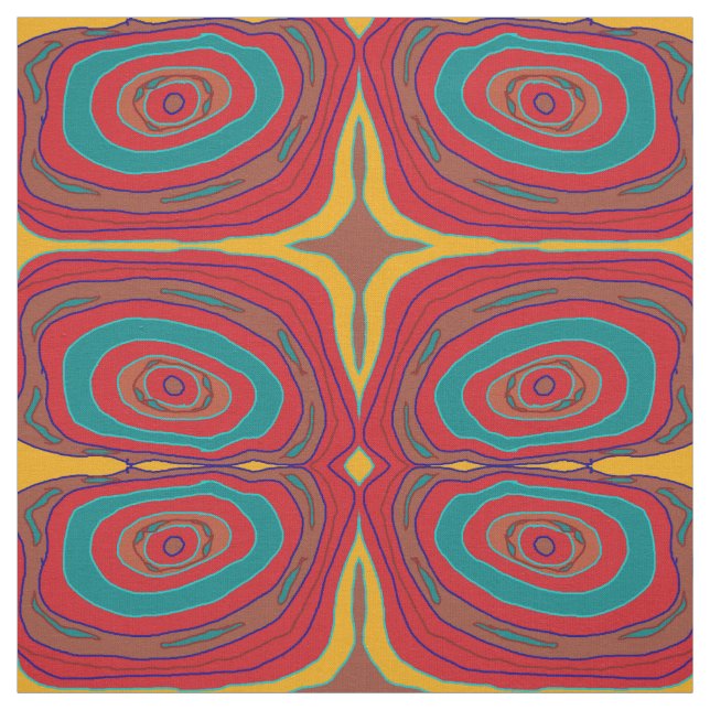 Colourful Primitive Inspired Circles>Cotton Fabric (Swatch)