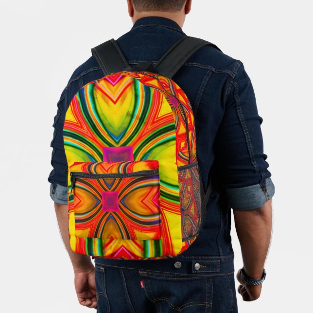 Colourful  printed backpack (Insitu (Model))