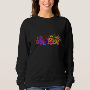 Colourful prints of hands hand picture colourful h sweatshirt