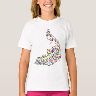 Colourful Prismatic Peacock Bird Novelty T-Shirt
