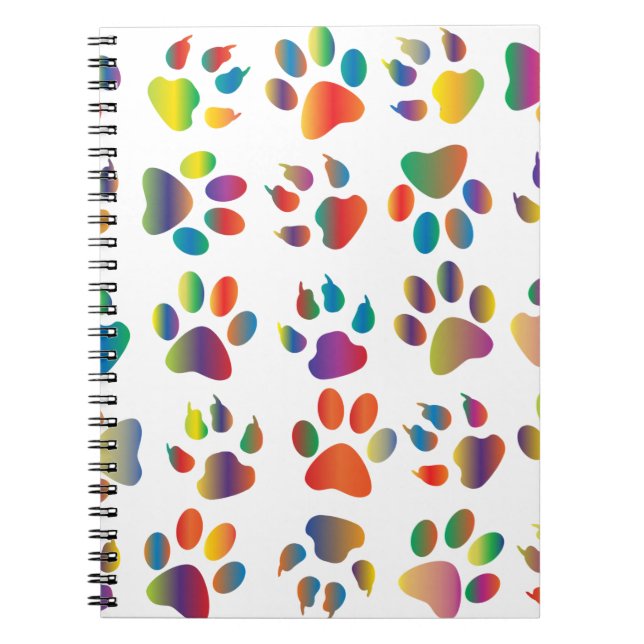 Colourful prismatic rainbow animal notebook (Front)