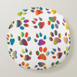 Colourful prismatic rainbow animal round cushion