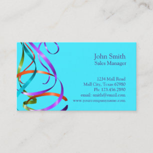Colourful Professional Festive Streamers Business Card