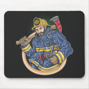 Colourful Professional Firefighter Mouse Pad