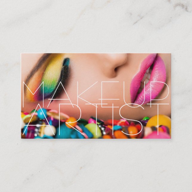 Colourful Professional Makeup Artist Card (Front)